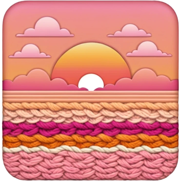 crochet stitch color like a peach-pinky sunset emoji