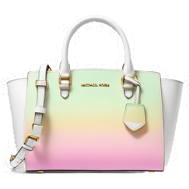 Realistic pastel to white ombre michael kors satchel purse. emoji
