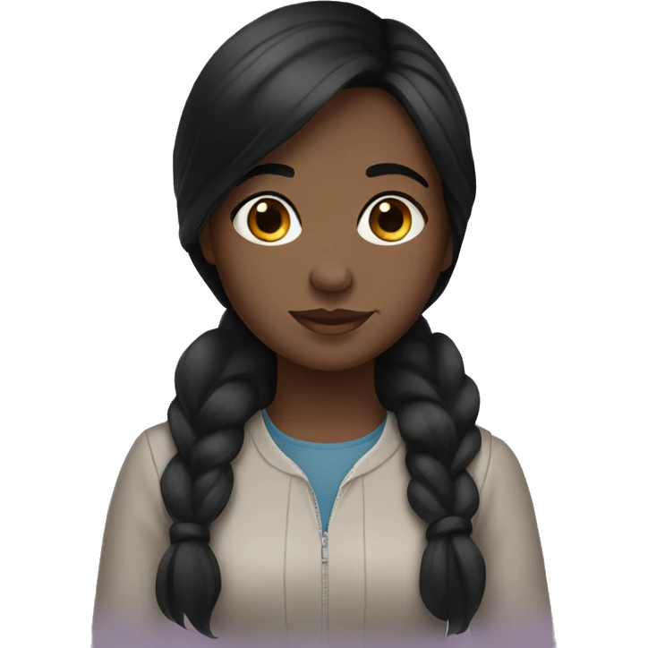Black-haired girl with brown eyes emoji