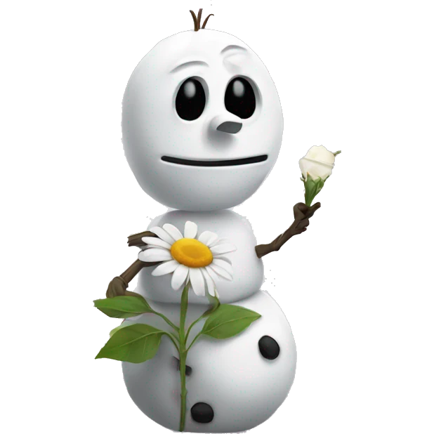  Sad Olaf holding a dead flower  emoji
