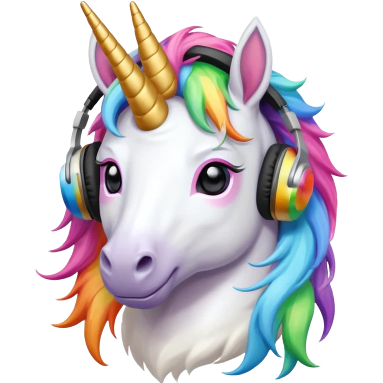 headphone wearing unicorn emoji