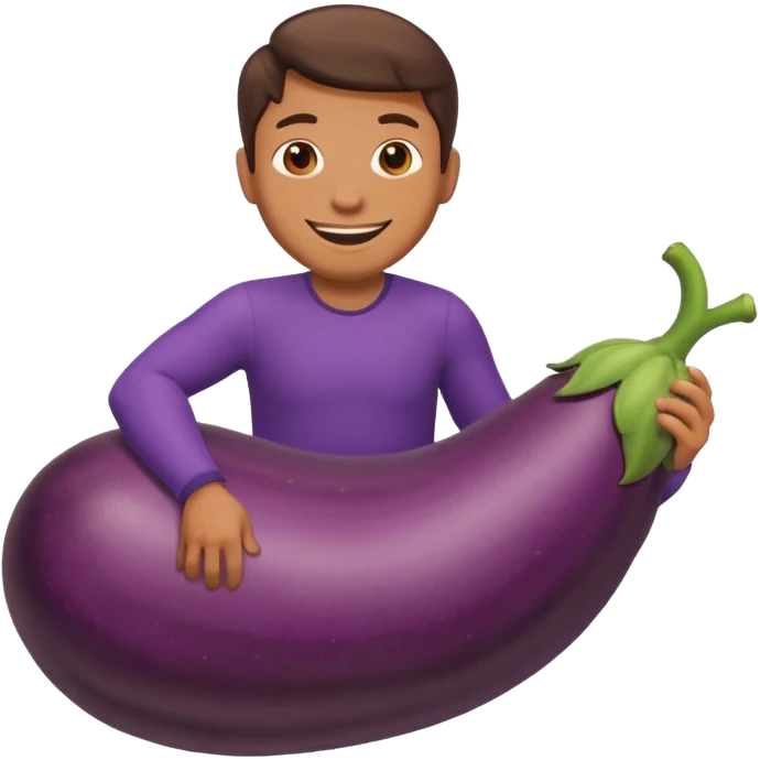 Man riding eggplant emoji