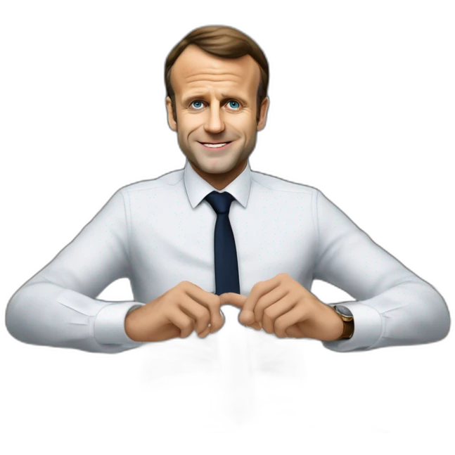 Je voudrais une image de Emmanuel Macron en train de faire un bras d’honneur emoji