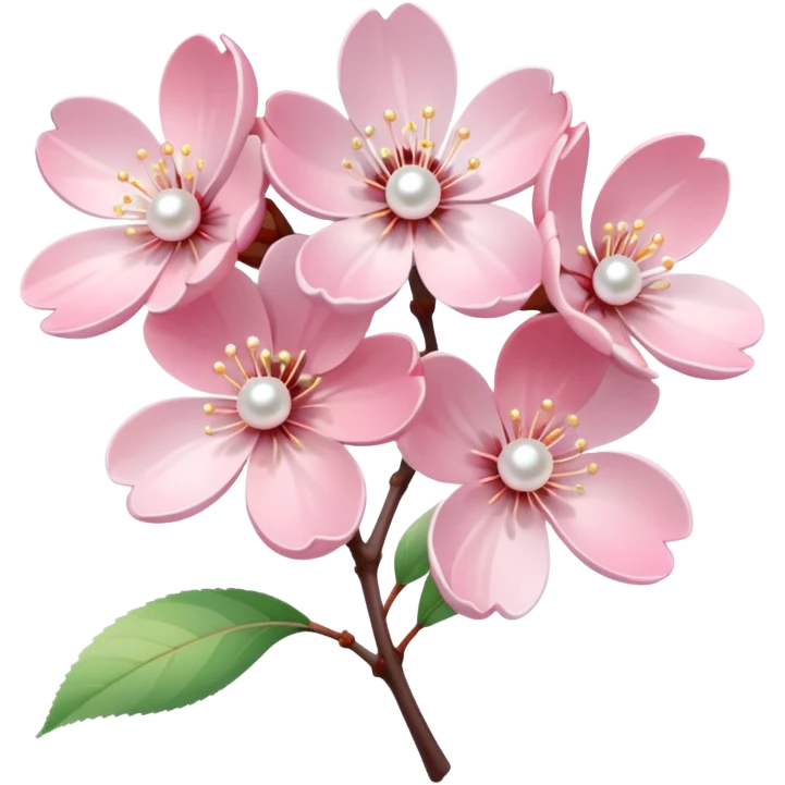 soft pastel cherry blossom with a delicate pearl border emoji