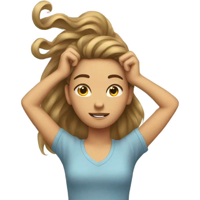 Girl doing a hair flip  emoji