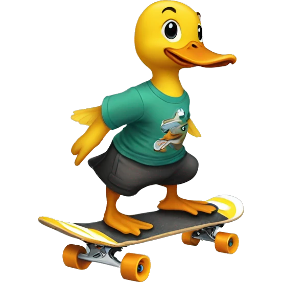 duck skateboarding emoji