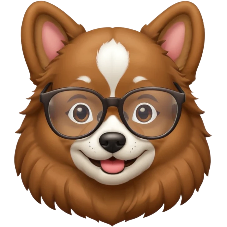 Dog wearing glasses emoji
