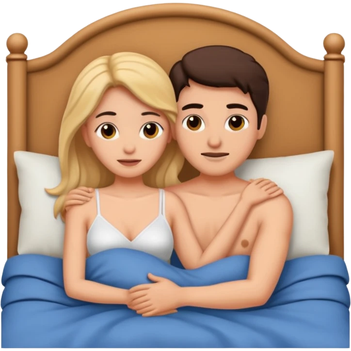 intimate couple getting freaky in bed emoji