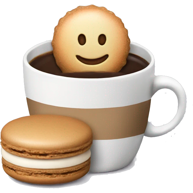 Macaroons and coffee cup emoji