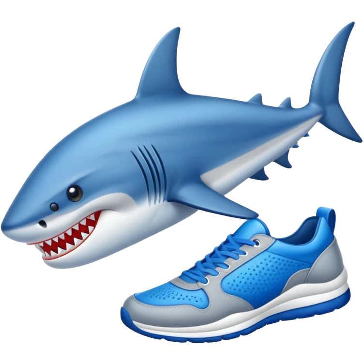 Tiburón con zapatillas azules  emoji