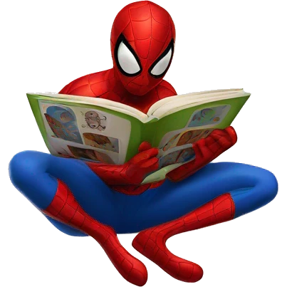 Spider man reading fun emoji