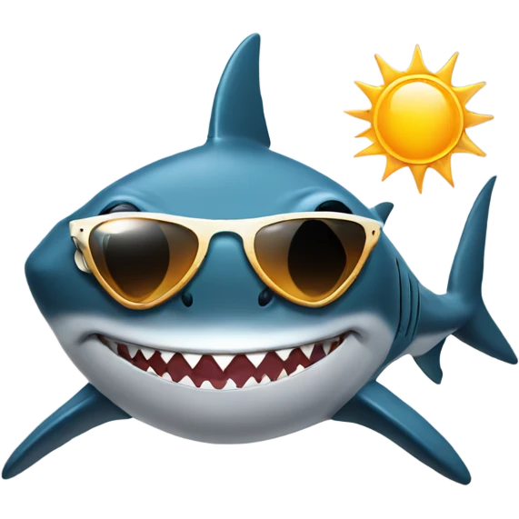 Shark with sun glasses emoji