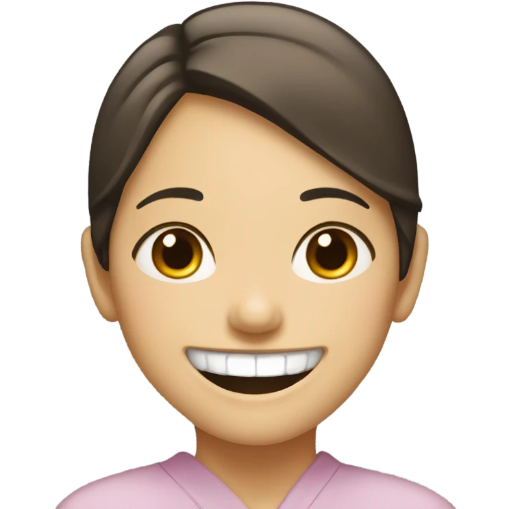 Huge smile on Japanese woman emoji