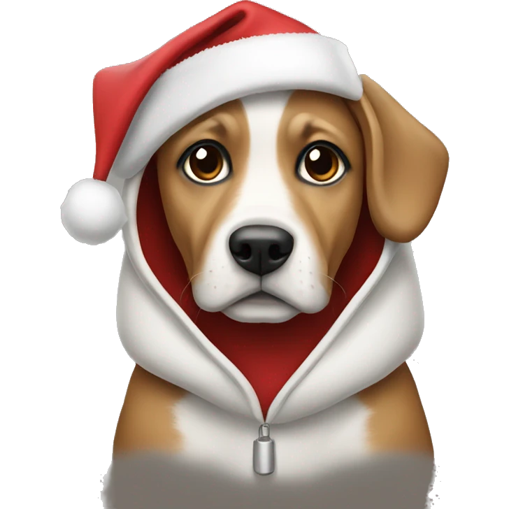 Dog with Christmas hoodie emoji