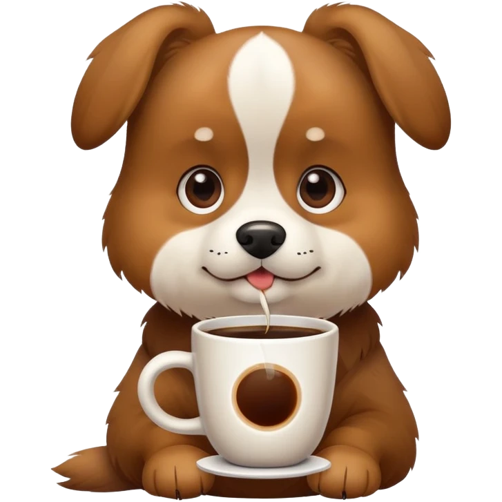 Dog drinking coffee  emoji