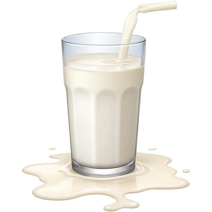 white glass of milk spill on floor emoji