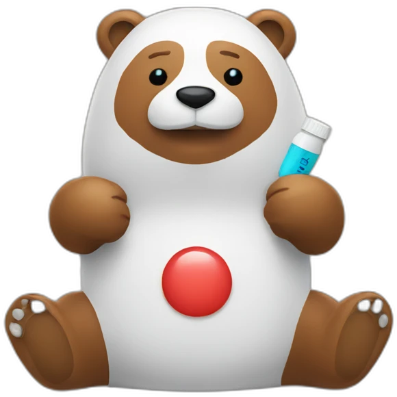 Bear with pills emoji
