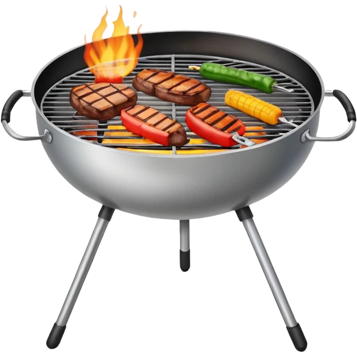 braai barbecue grill, simple colorful style, no text emoji