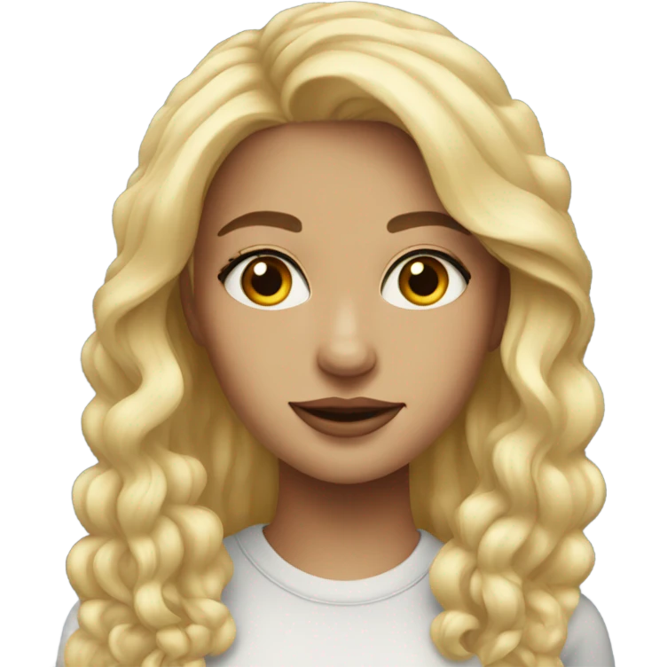 blonde girl with grey eyes portrait with earrings emoji