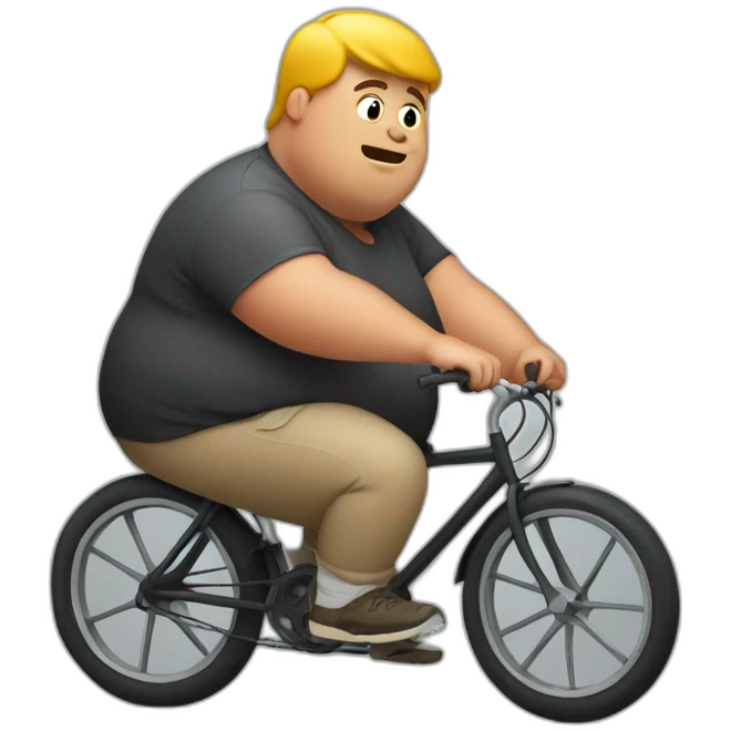 Obese man on a bike emoji