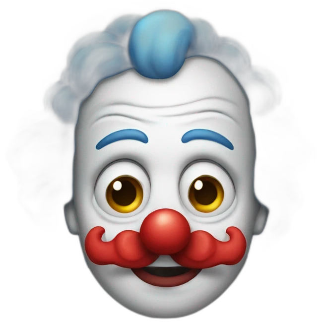 A sad clown with a pipe emoji