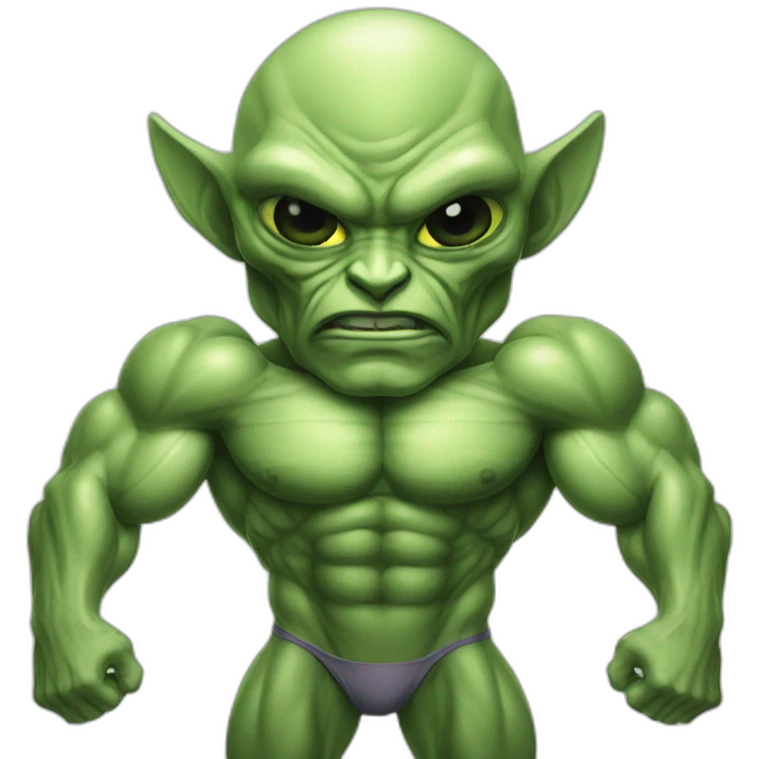 Bodybuilder alien emoji