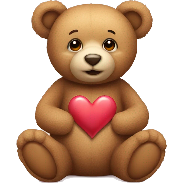 Teddy bear with love heart  emoji