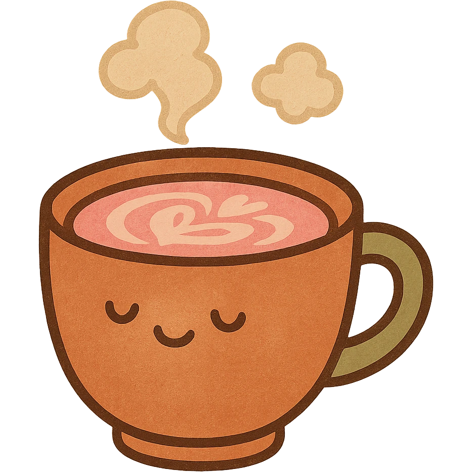 pink mocha, cute and inviting emoji