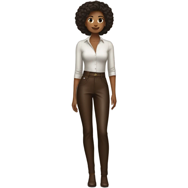 Dark brown High waisted leather pants emoji