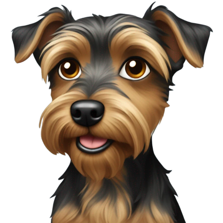 A mainly black dog Yorkshire-terrier/yorky mix emoji
