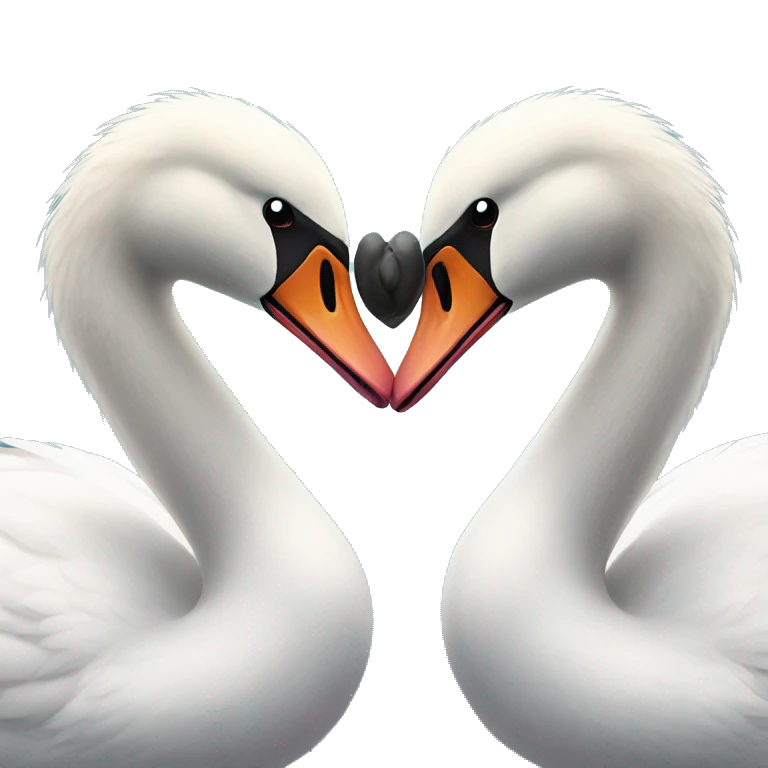 two loving swans emoji