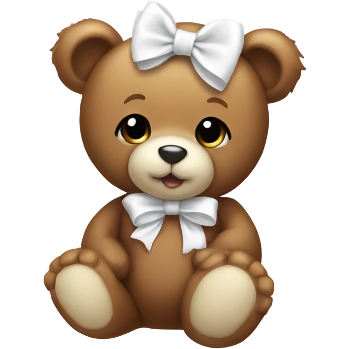 Baby Teddy Bear with white bow emoji