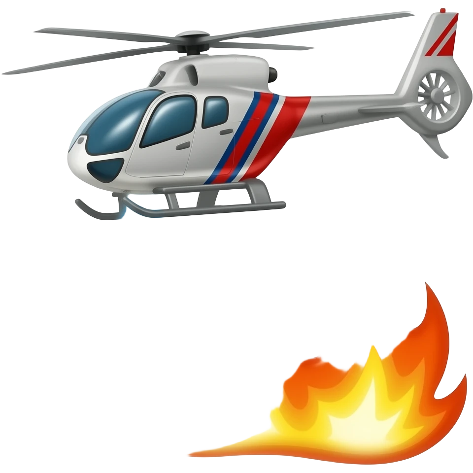 helicopter extinguishing fire emoji