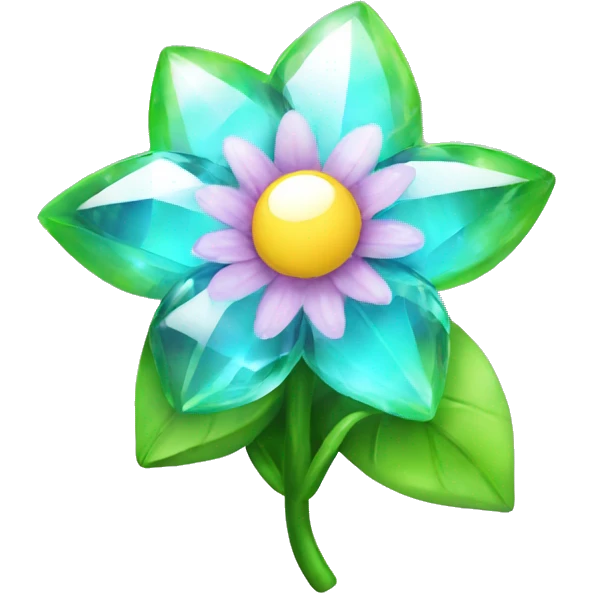 crystal flower happy  emoji