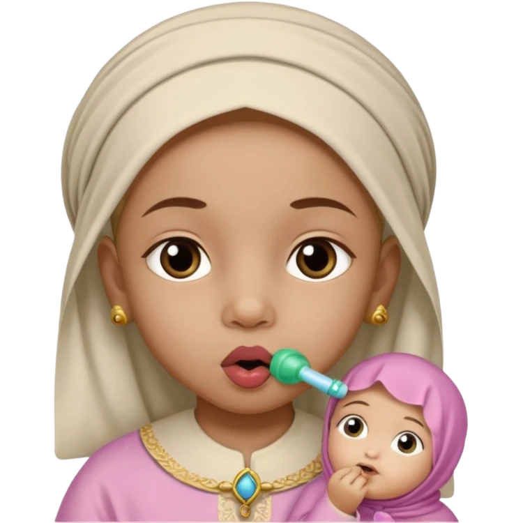 Muhhamad and Aisha Muhhamad old little girl with binkie in mouth emoji