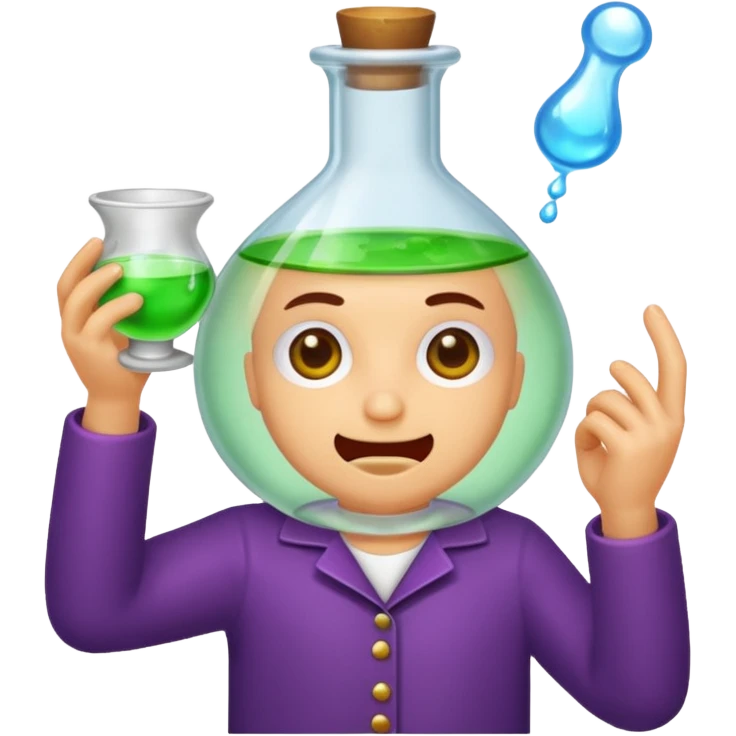 mystic lab character tasting potion from fingertip emoji