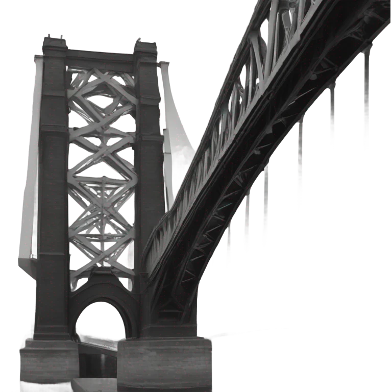 Tyne Bridge painted black and white emoji
