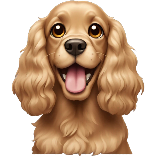 Tan cocker spaniel with fangs emoji