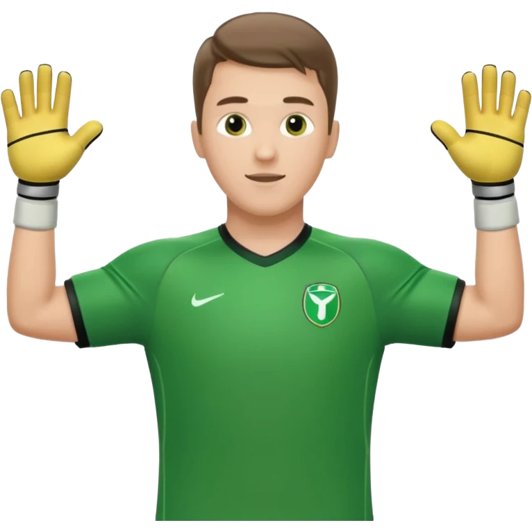 soccer goalkeeper standing arms out wide emoji