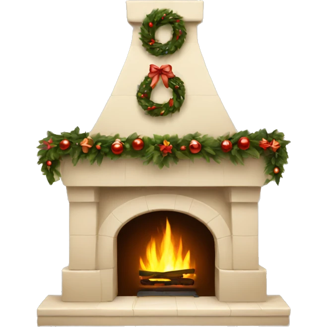 Christmas fireplace beige emoji