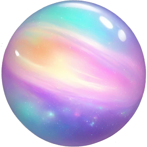 Pastel iridescent swirling galaxy orb emoji