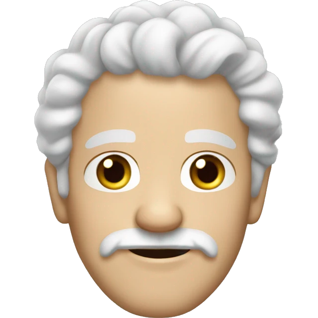 White curly hair, wrinkles, a full beard, elderly person. emoji