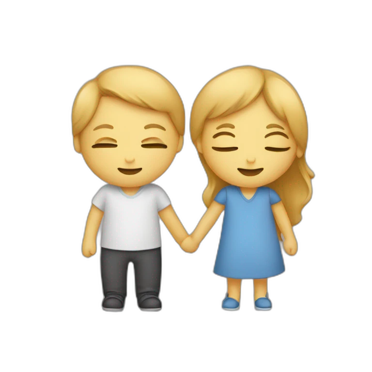 Deux personnes font un calin emoji