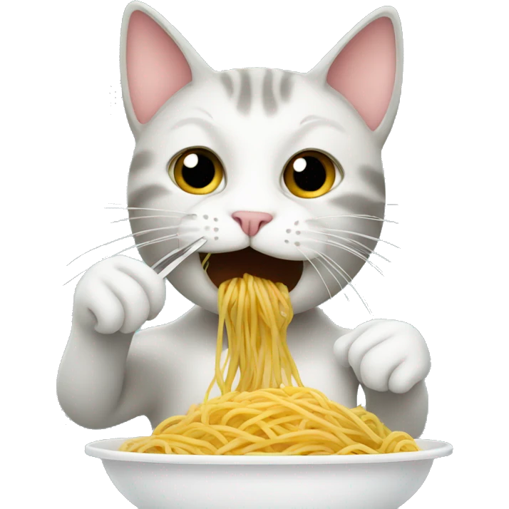 Cat eating spaghetti  emoji