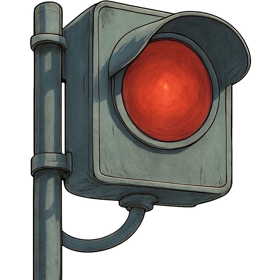 ghibli style red traffic light emoji