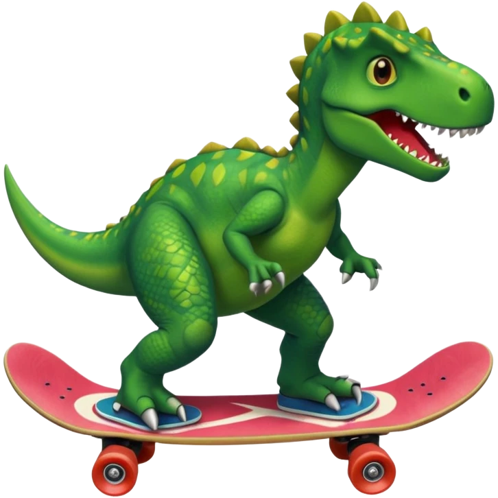 Dinosaur on a skateboard emoji