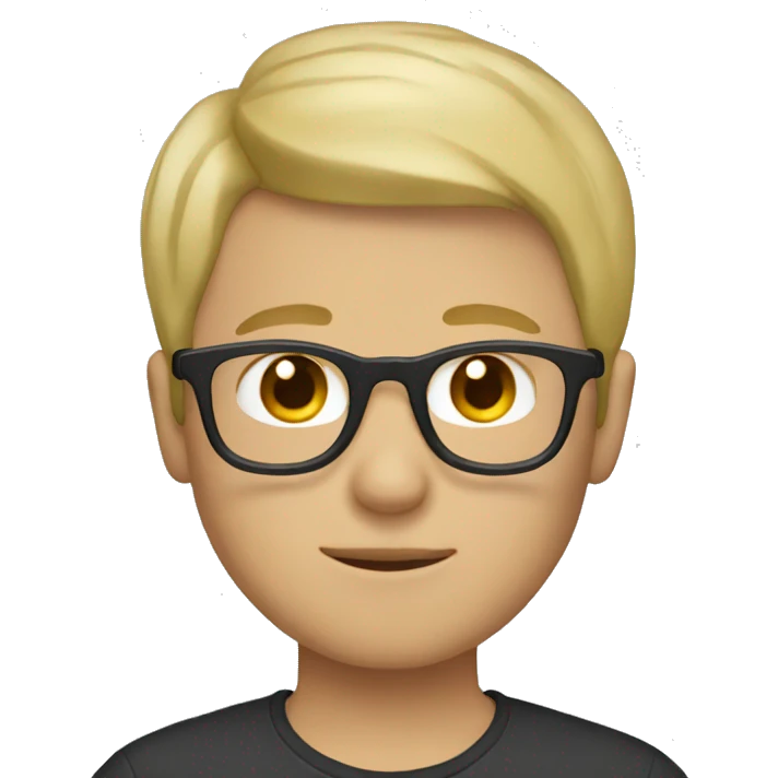 blonde short hair boy with glasses emoji