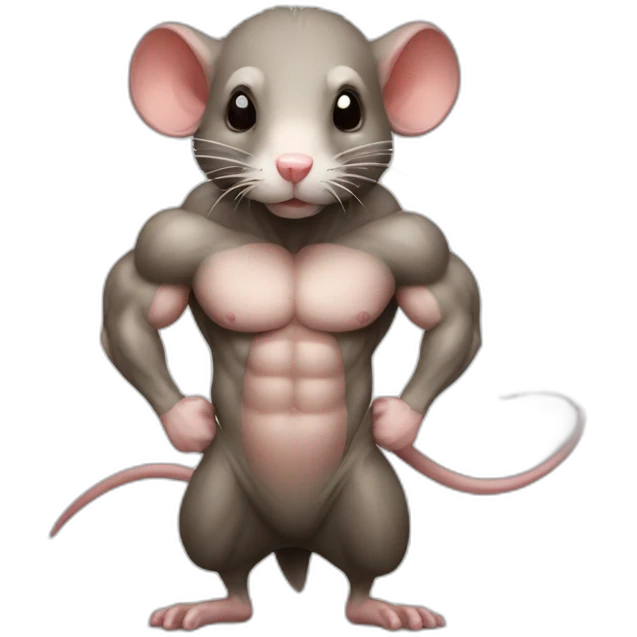 bodybuilder rat emoji