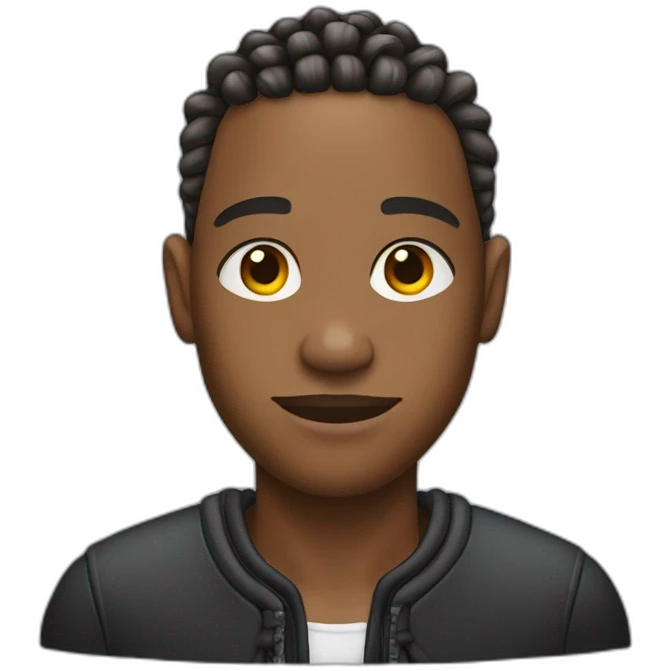 Black guy with cornrows and taper fade emoji