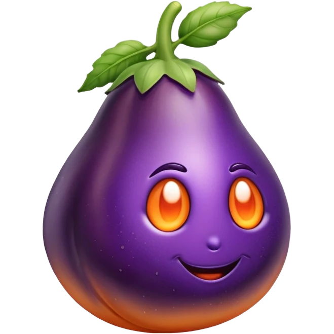 Eggplant on peach emoji